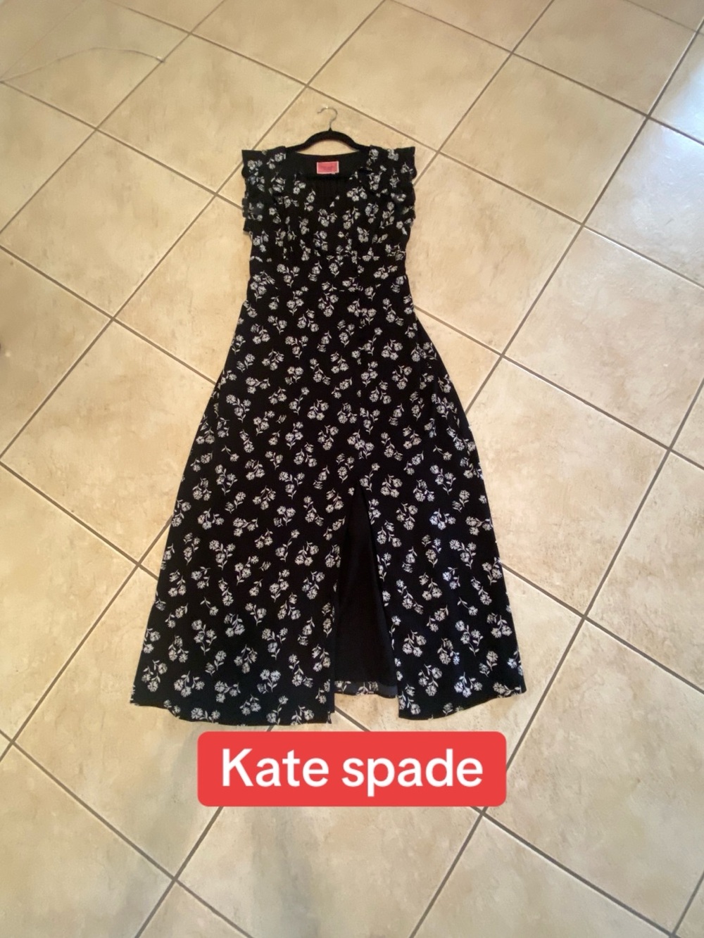 kate spade Black and White Floral Maxi Dress